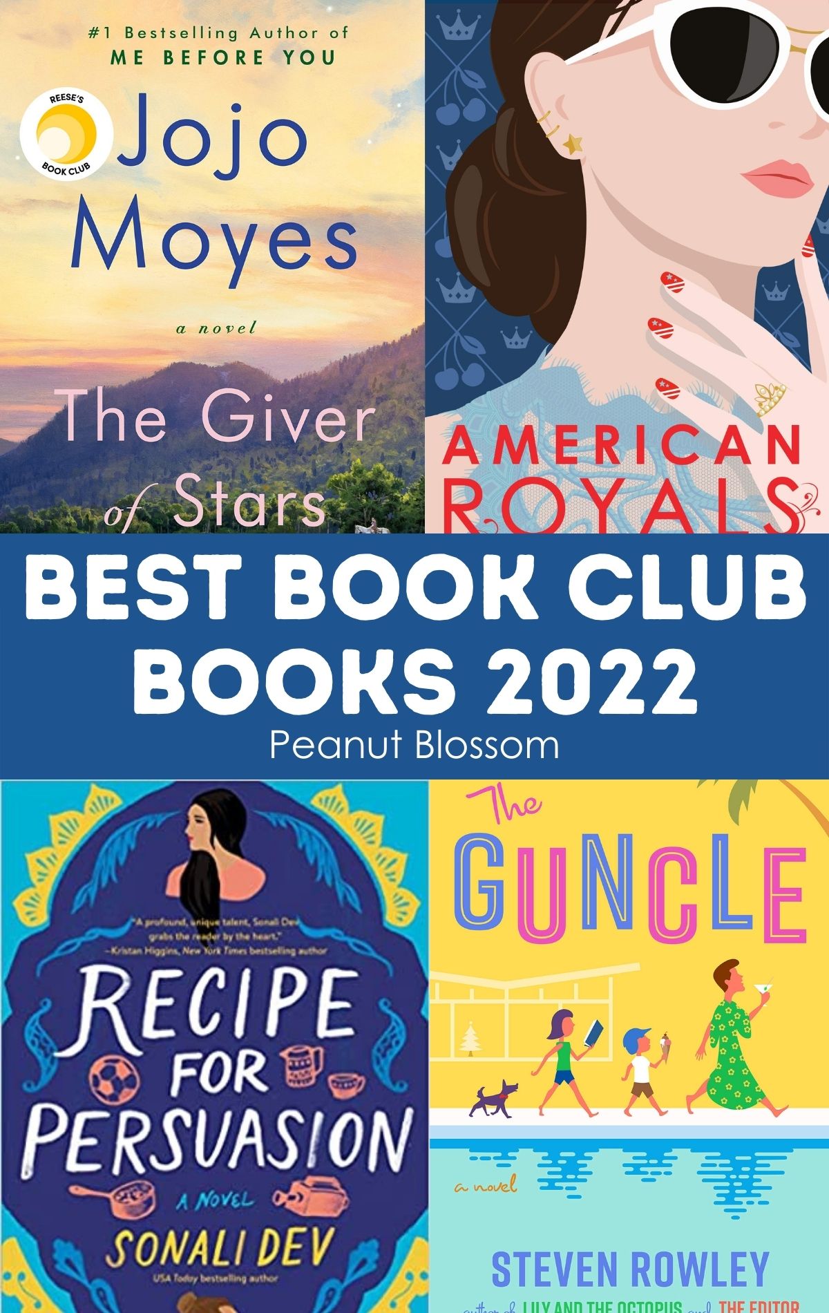 A photo collage shows 4 popular book club books for 2022
