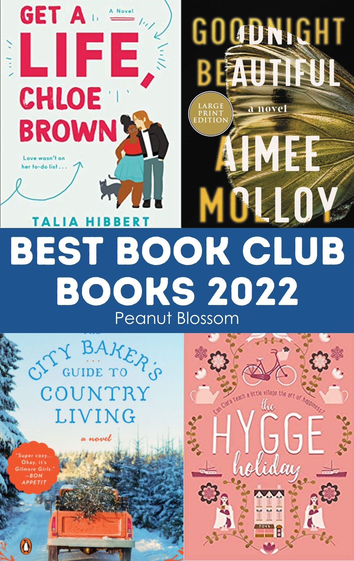 A photo collage shows 4 popular book club books for 2022