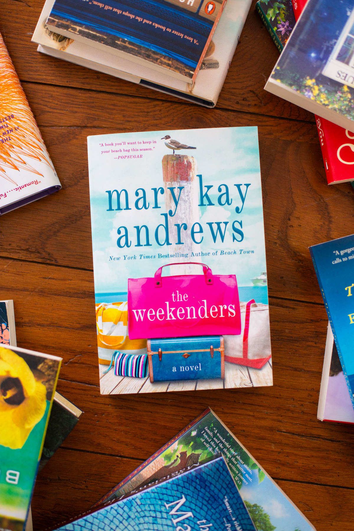 A copy of the book The Weekenders sits on a table.