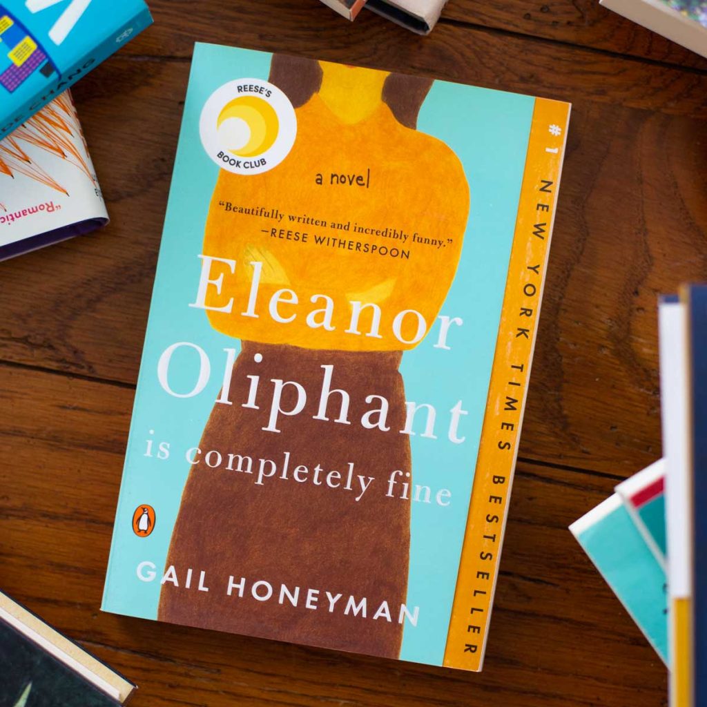 A copy of the book Eleanor Oliphant is on the table.