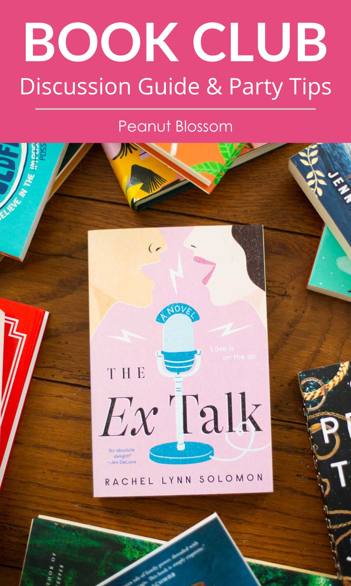 A copy of the book The Ex Talk sits on the table.