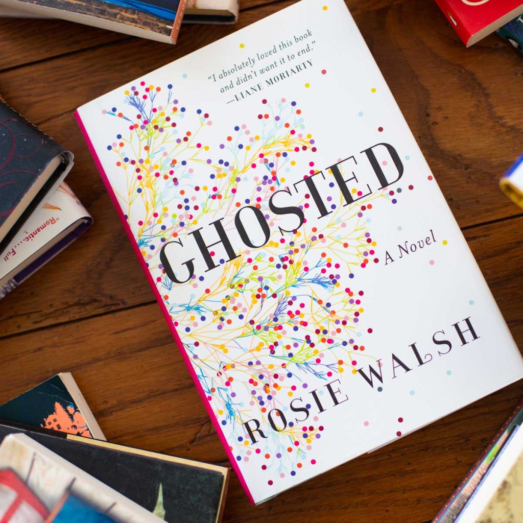 A copy of the book Ghosted is on the table.