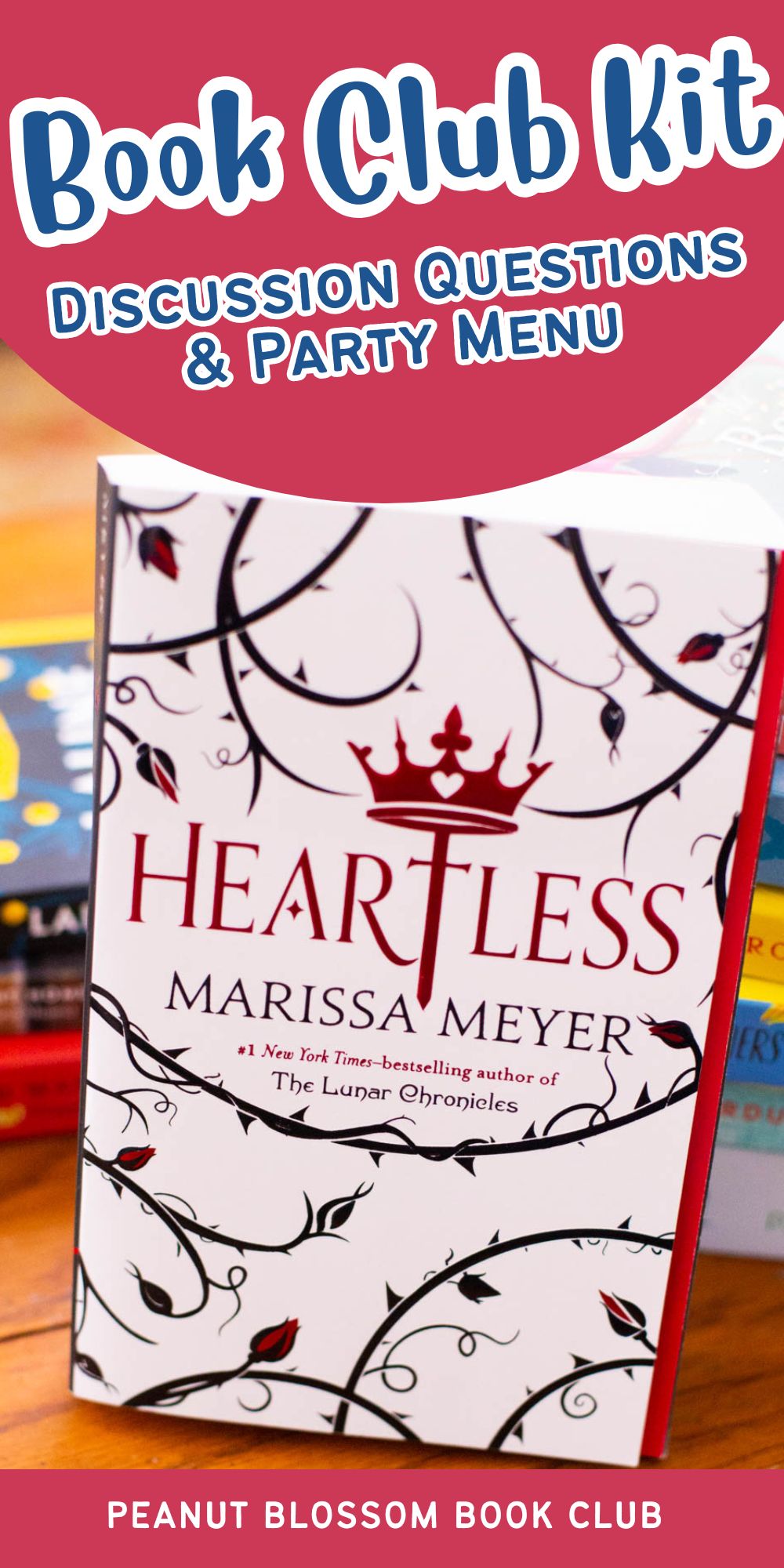 A copy of the book Heartless is on the table.