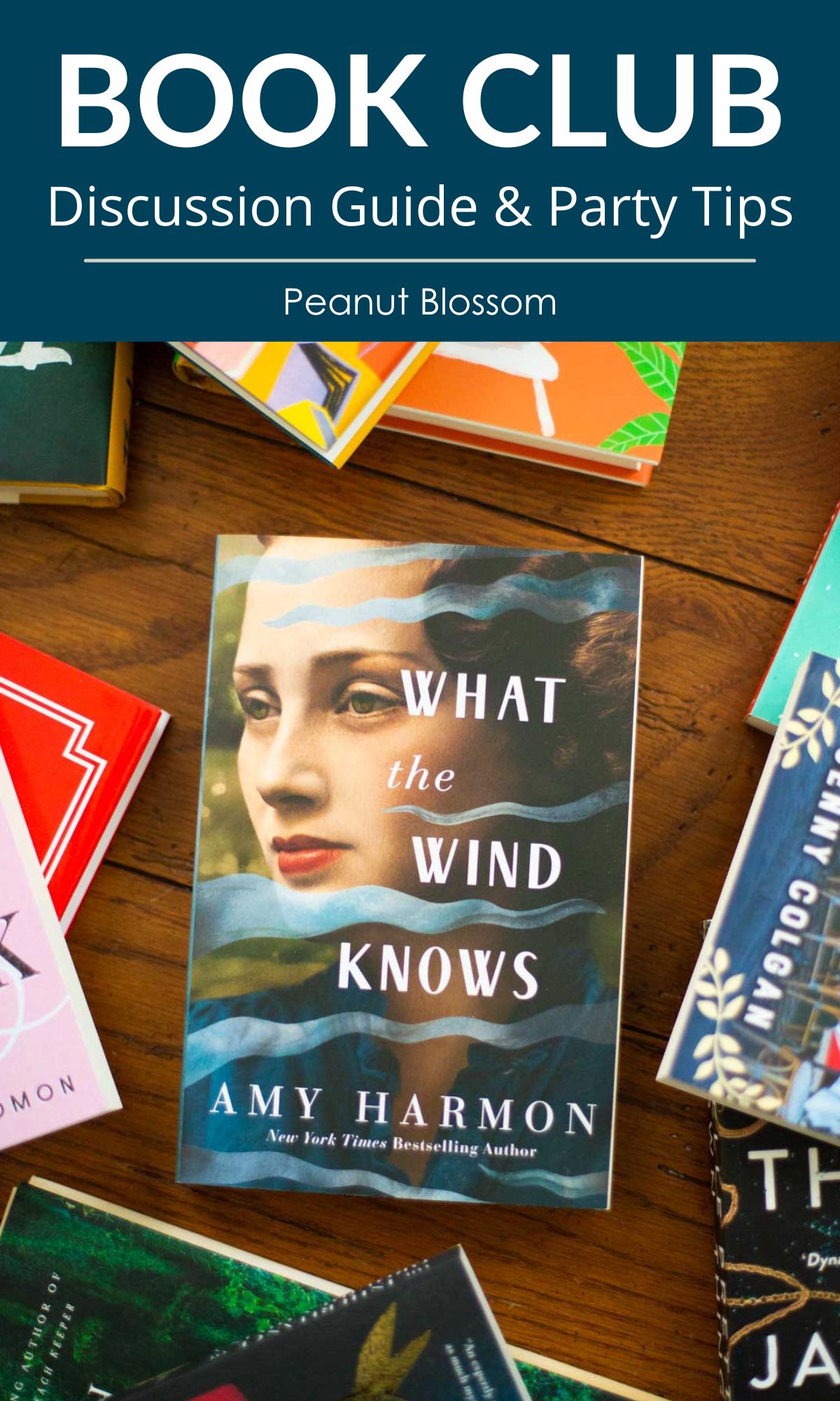 A copy of the book What the Wind Knows is on the table.