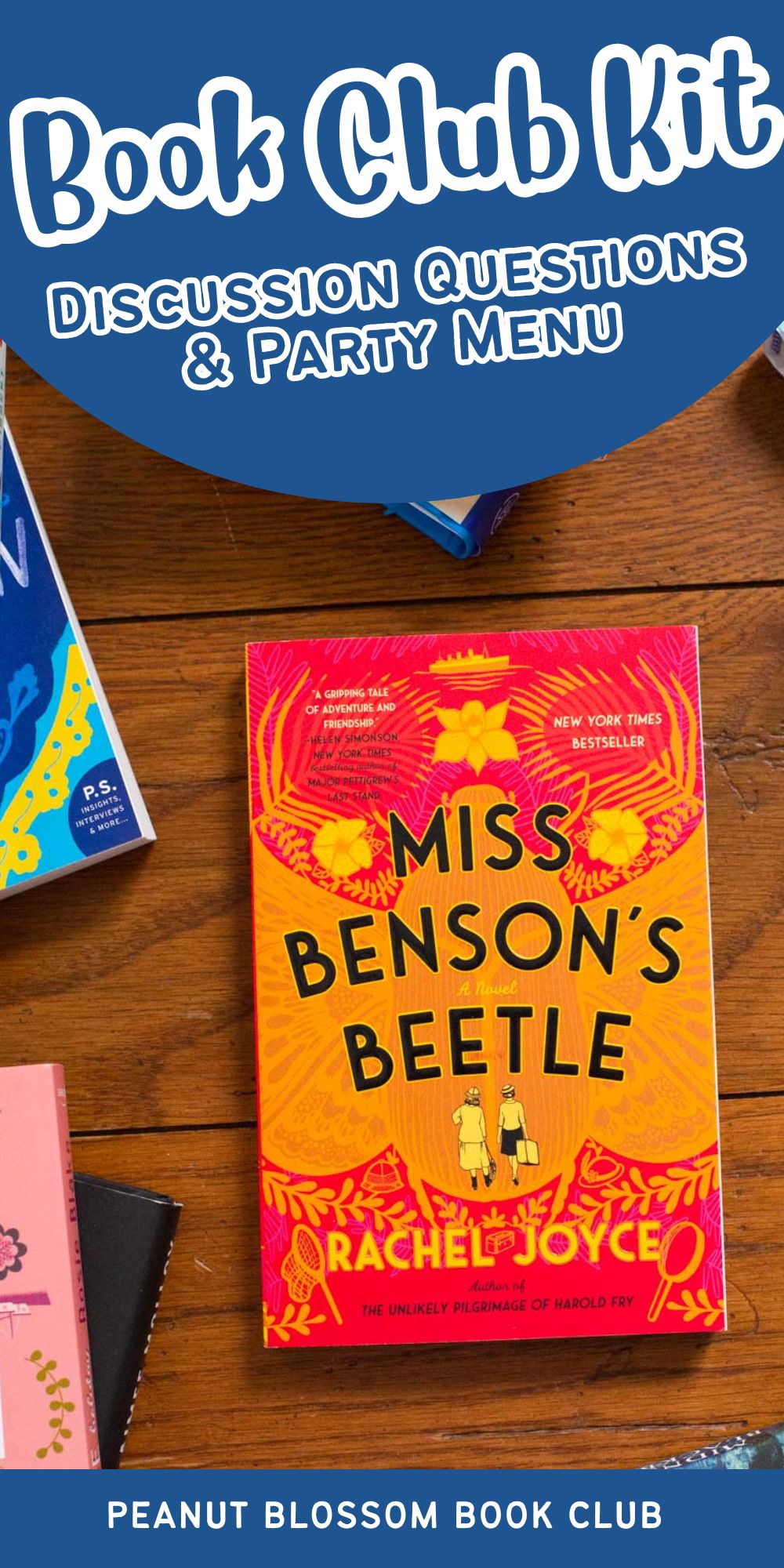 A copy of the book Miss Benson's Beetle is on the table.