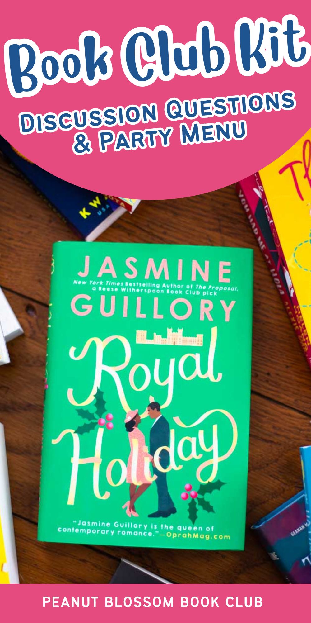 A copy of the book Royal Holiday is on the table.