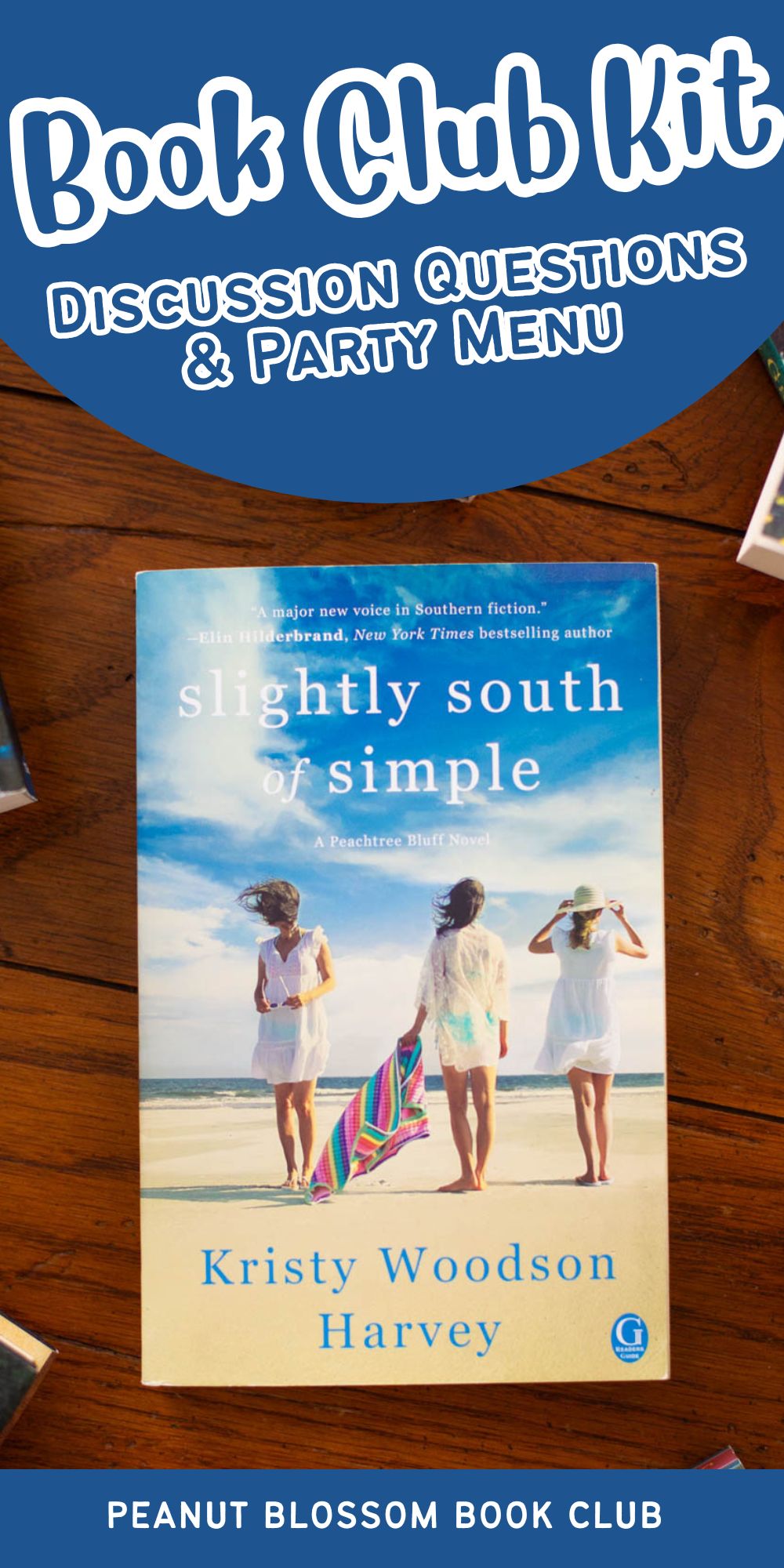 A copy of the book Slightly South of Simple sits on a table.