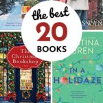 The photo collage shows four Christmas books that are romantic.