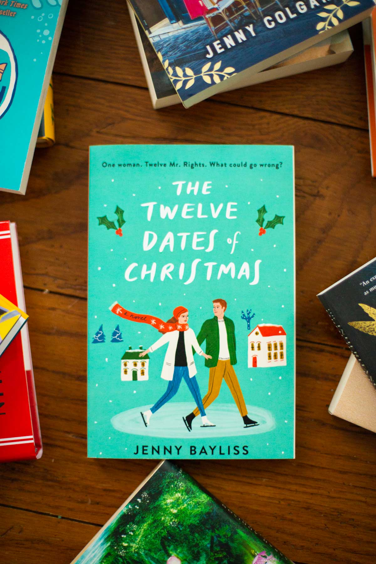 The copy of the book The Twelve Dates of Christmas is on the table.