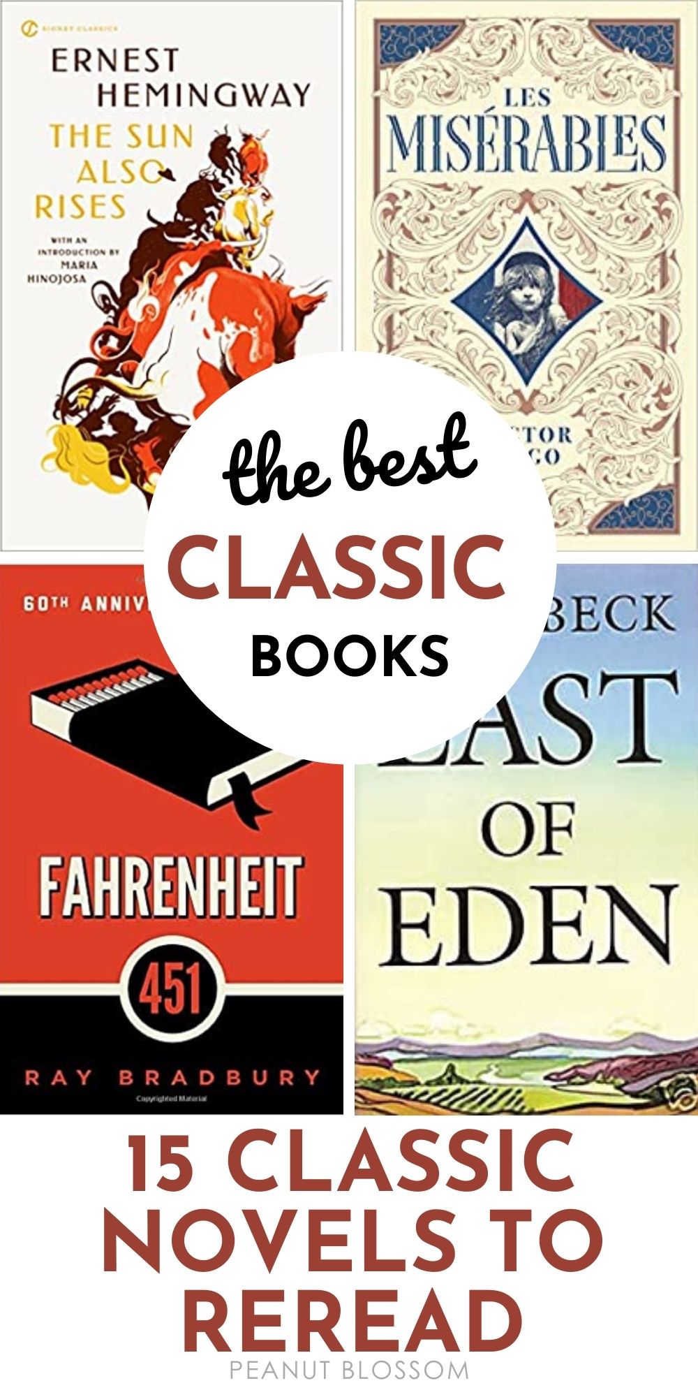 The photo collage shows 4 classic novels worth re-reading.