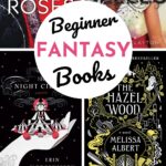 The photo collage shows four young adult fantasy novels.