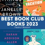 A photo collage shows four book club books for 2023.