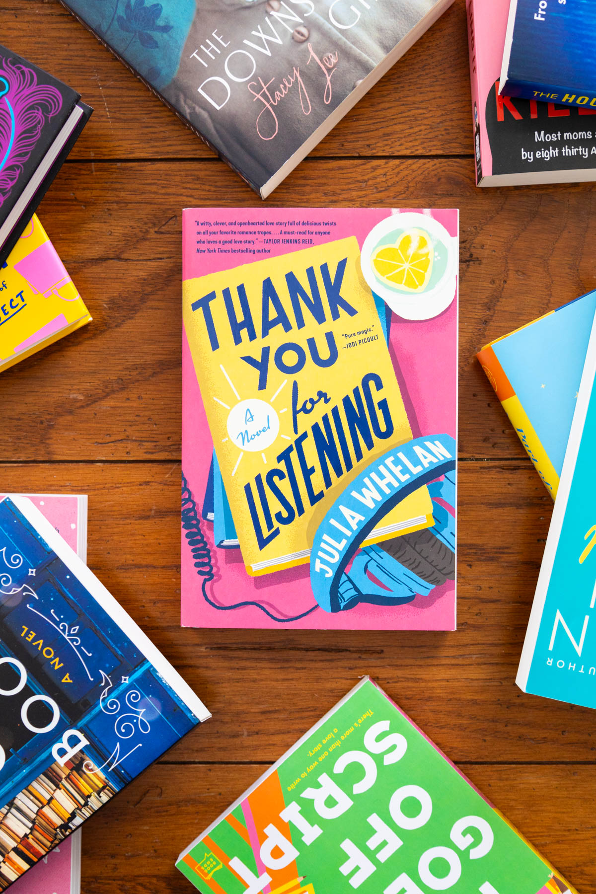 A copy of the book Thank You for Listening by Julia Whelan is on the table.