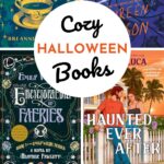 The photo collage shows four fun books for Halloween for adults.