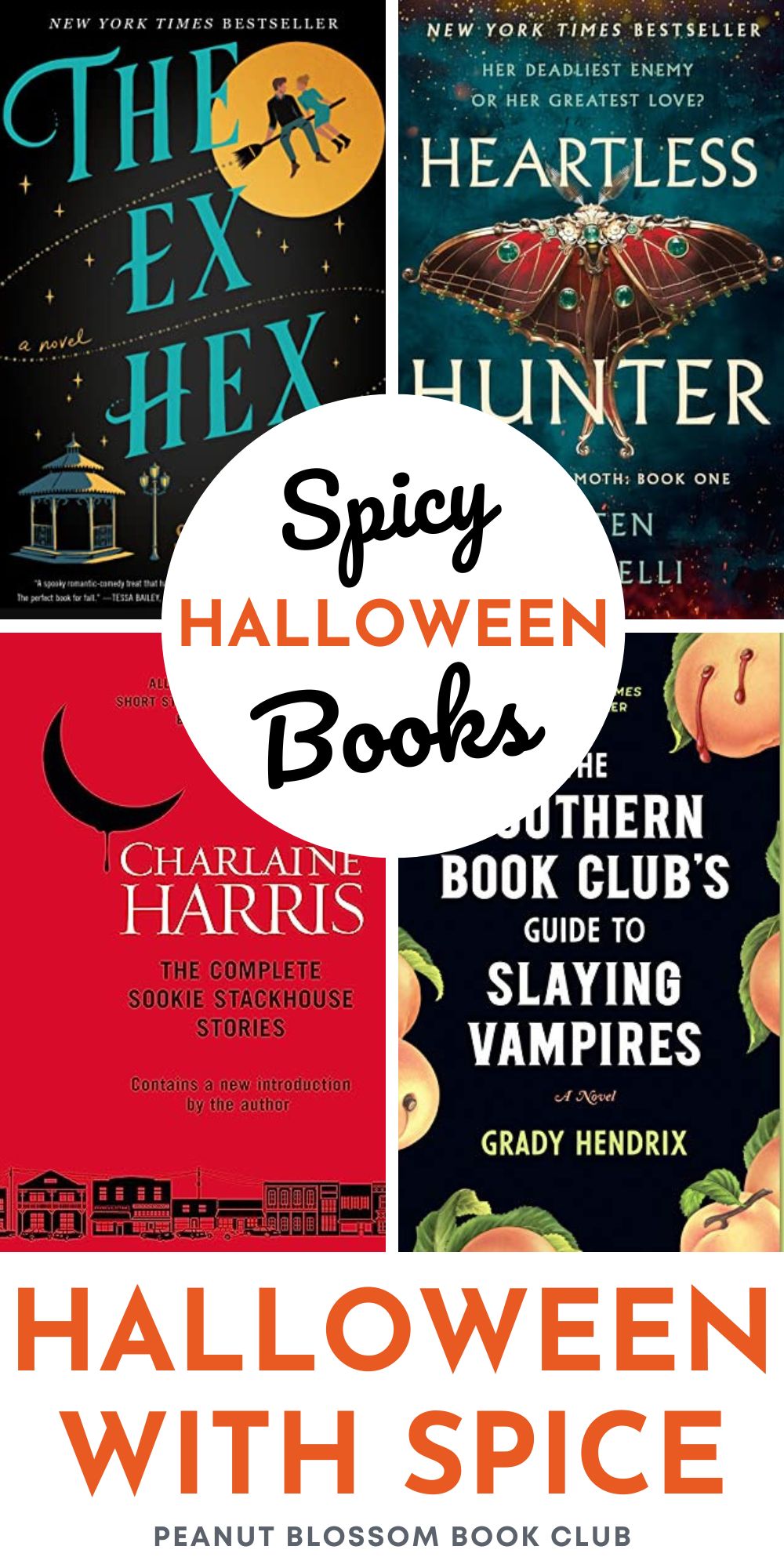 The photo collage shows four fun Halloween books that have spicy scenes.