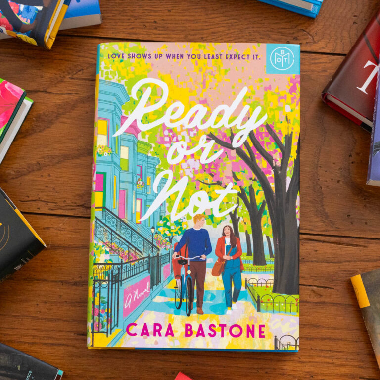 A copy of the book Ready or Not by Cara Bastone sits on the table.