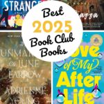 The covers of 4 popular book club books for 2025.