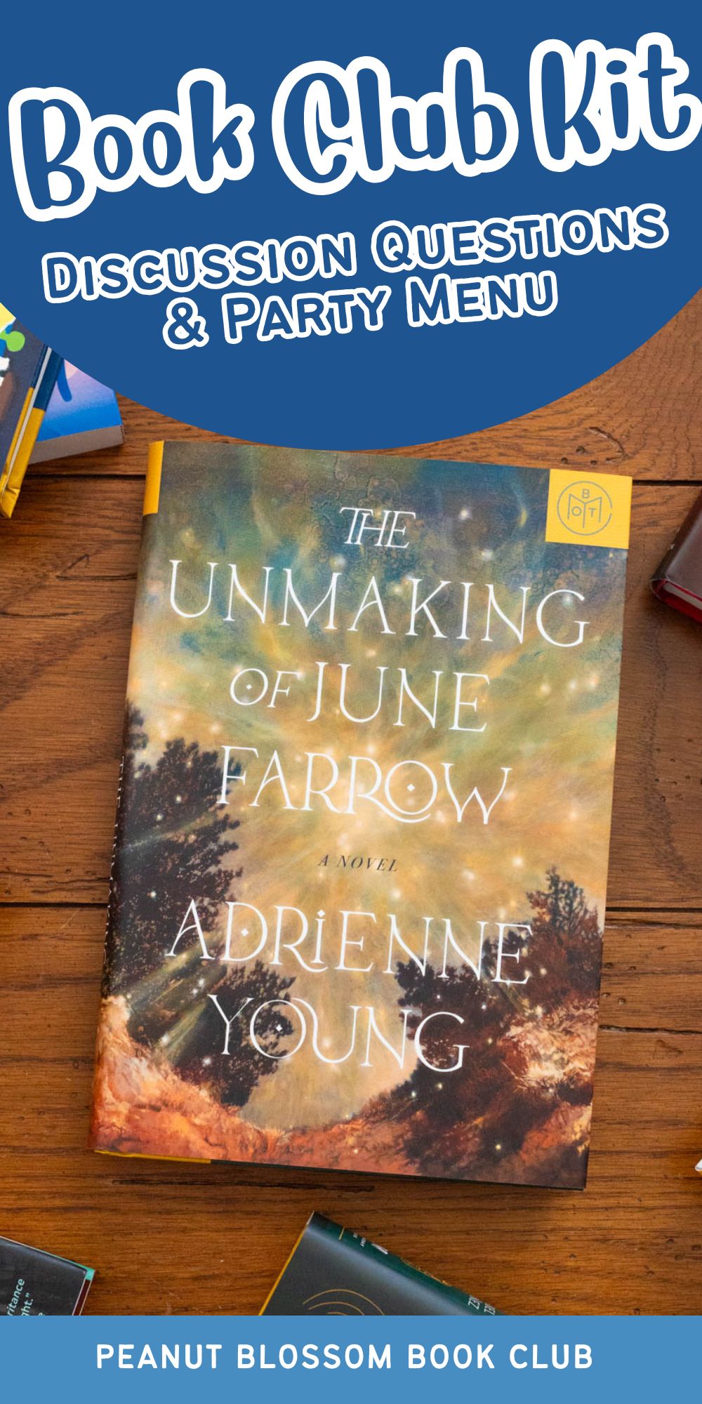 A copy of the book The Unmaking of June Farrow by Adrienne Young sits on the table.