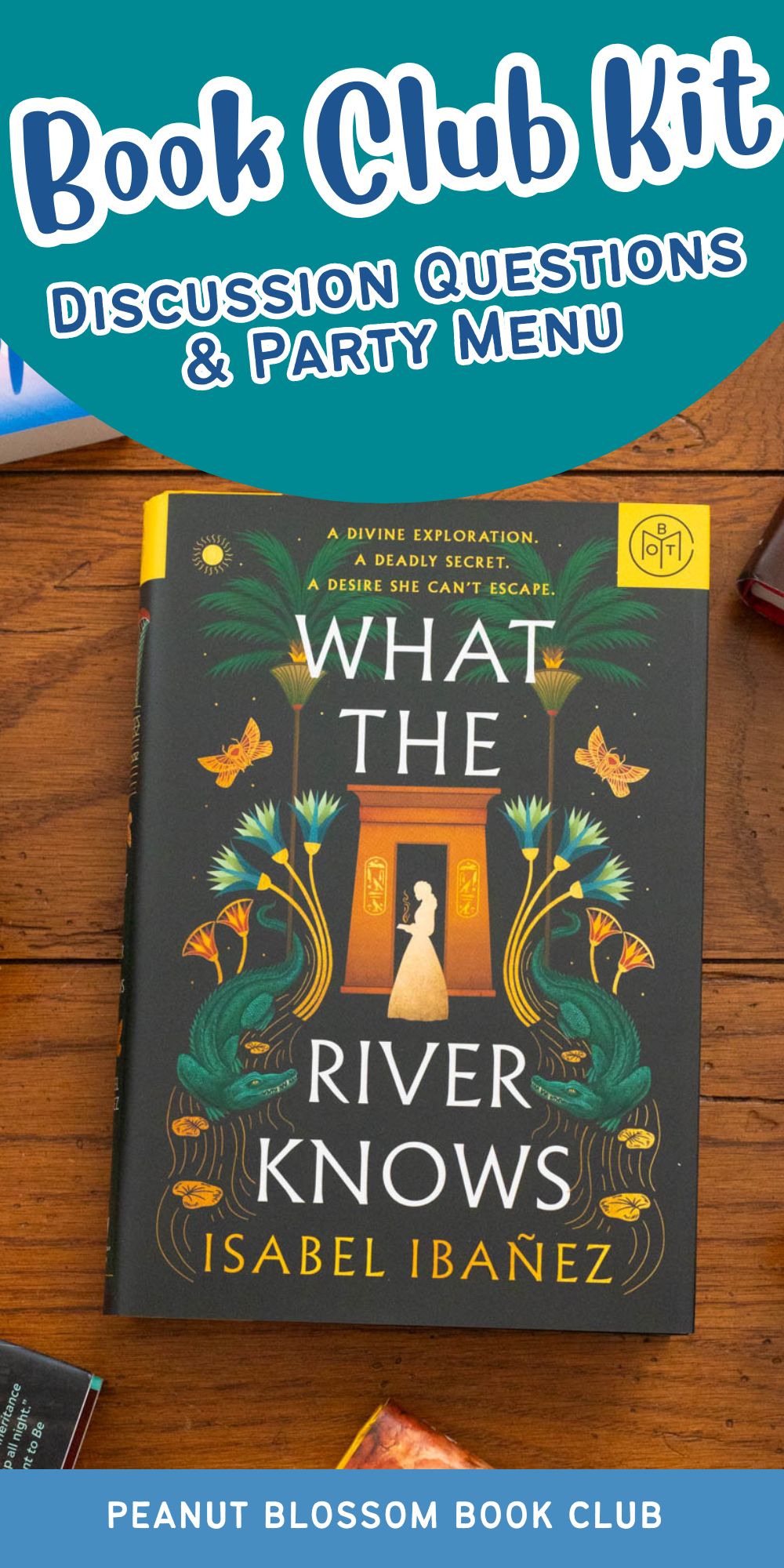 A copy of the book What the River Knows by Isabel Ibanez sits on the table.