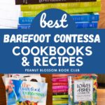 All the Ina Garten cookbooks are in a stack next to several books she recommends.