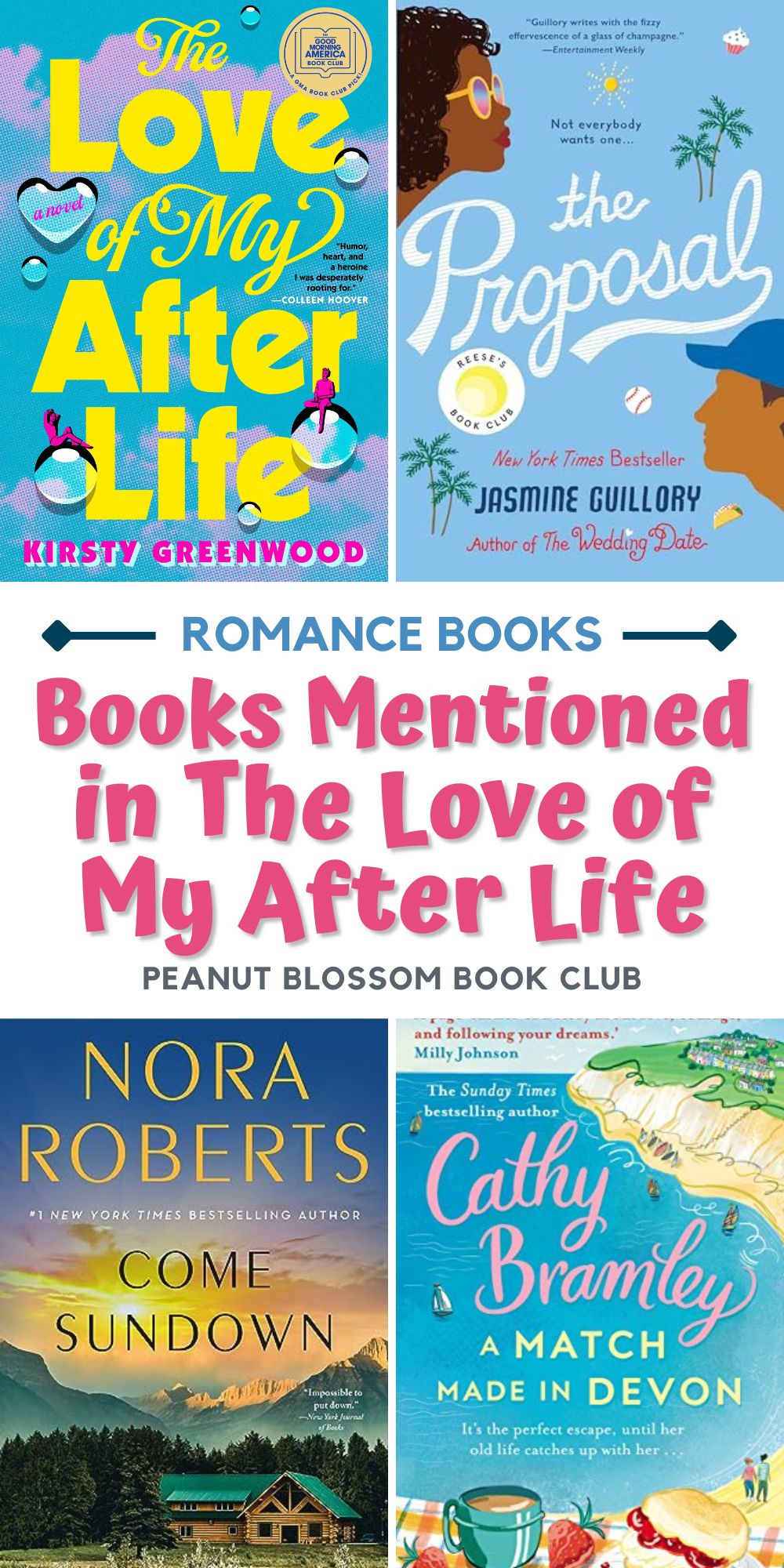 The photo collage shows several book covers next to the cover for The Love of My After Life.