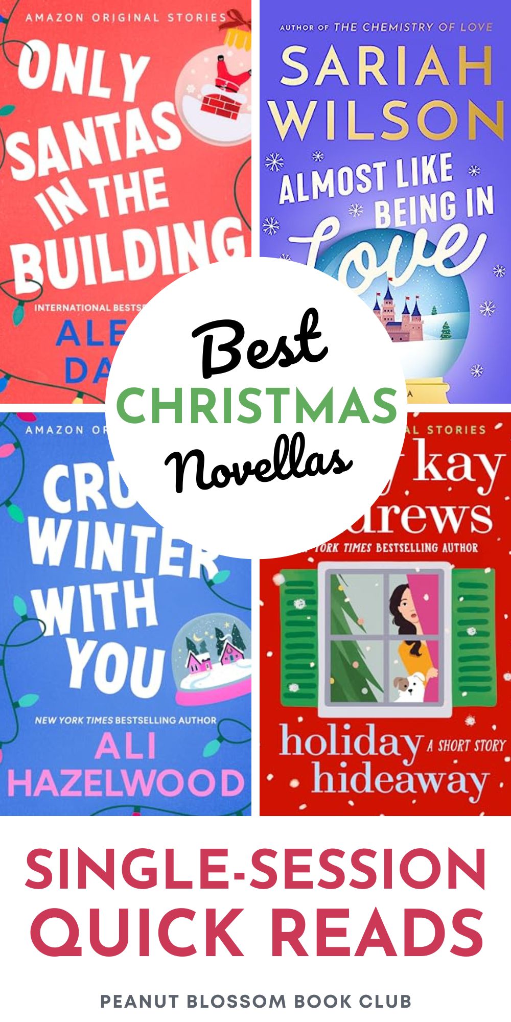 The photo collage shows the book covers for 4 novellas set at Christmas time.