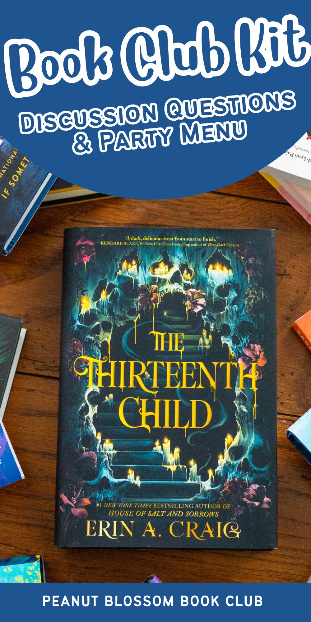 A copy of The Thirteenth Child by Erin A. Craig sits on the table.