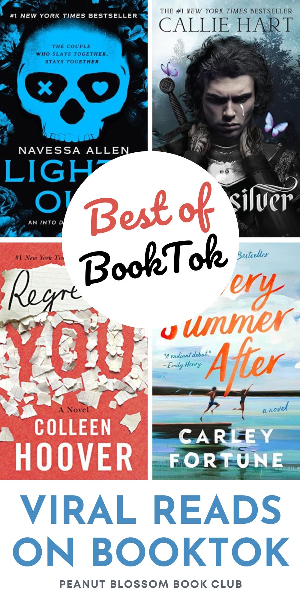 The photo collage shows four book covers about Best in BookTok