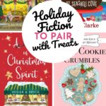 The photo collage shows four book covers about Holiday Baking