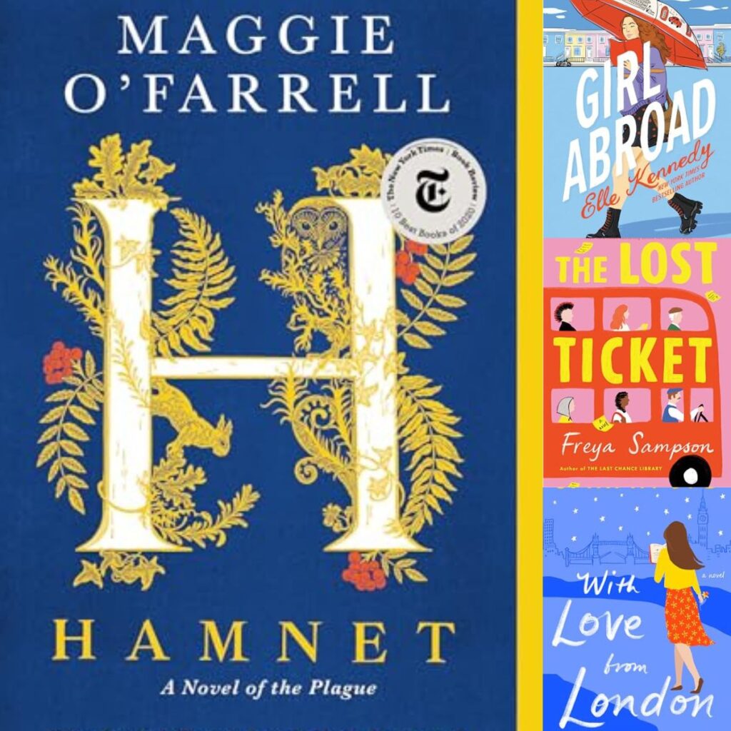 The photo collage shows 4 books set in London.