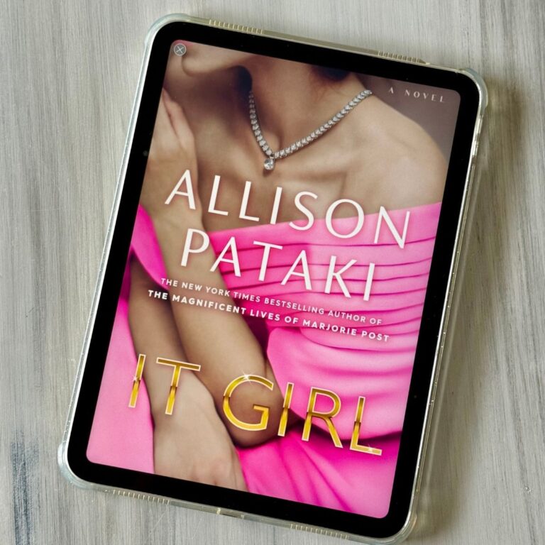 The cover of It Girl by Allison Pataki is on the screen of an iPad